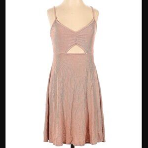 Womens American Eagle Tan Cut Out V Neck Tank Midi Dress Size XS
